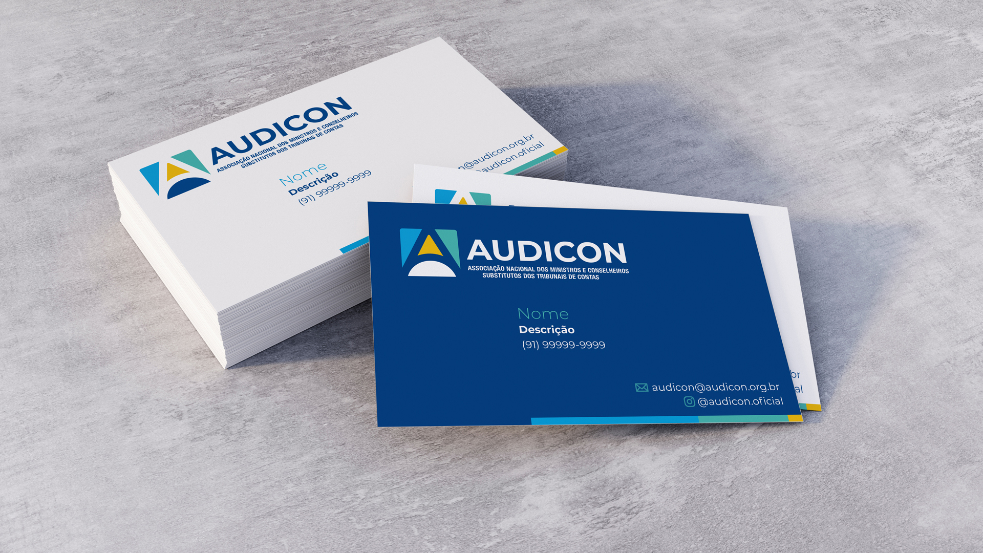 Aplicação da marca Audicon no cartão institucional
